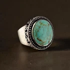 Vintage Sterling Silver Southwestern Inspired Turquoise Statement Ring Size 6.5