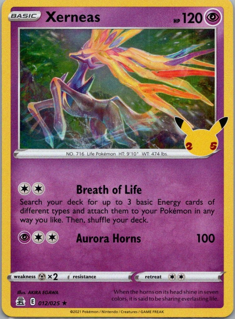 Pokemon TCG Xerneas 12/25 Celebrations Holo LP