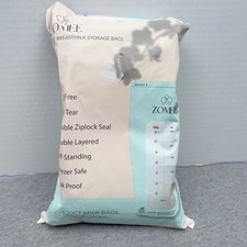 Zomee 120 Count Double Zip Breast Milk Storage Bags 8oz 240mL Freezer Safe