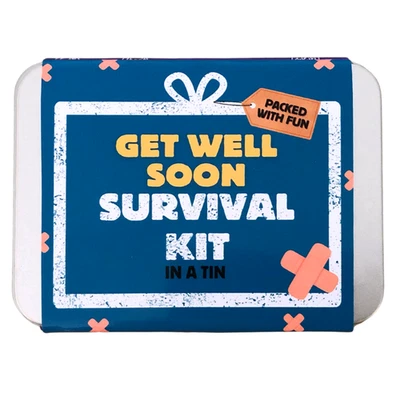 Get Well Soon Survival Kit in a Tin – Funny Gift for Friends, Family, Colleagues