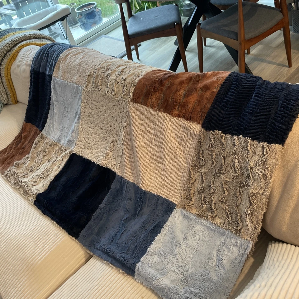 Manta Minky Mamas Twin Patchwork Súper Suave Foto 3 de 4