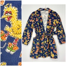 VINTAGE Sesame Street Kid  s Little Boy Corduroy Robe With Tie Big Bird Ernie