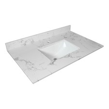 31" Engineered Stone Bathroom Vanity Top W/Undermount Ceramic Sink W/ Backsplash