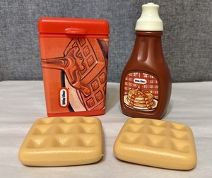Vintage Little Tikes Waffles in Box & Syrup Fun With Food Pretend Play Kitchen