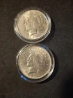 2x1922 silver uncirculated peace dollars.90% silver.