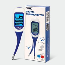 FDK Large LCD Screen Digital Thermometer for White with Blue/Red Backlight