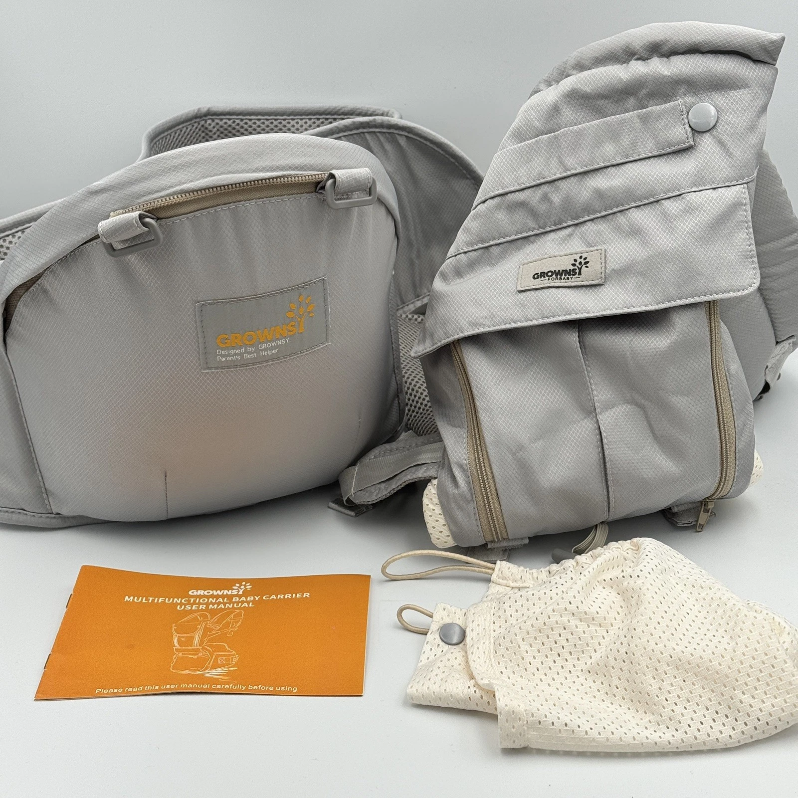 GROWNSY Baby Carrier, 6-in-1 Newborns to Toddlers Hip Seat Ergonomic