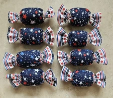 Primitive Bowl Filler Ornies 8 Candy Kisses Americana Red White Blue Tier Tray