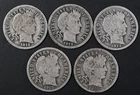 1912 - 1916 Barber Dime Consecutive Date Run 5 Coin Lot Silver 90% US Dimes
