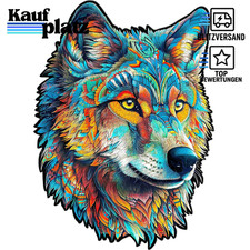 Holzpuzzle Wolf 300 Teile für Erwachsene, 41x29,7 cm, Geschenkbox