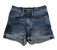 Levi's Denizen Jean Shorts Blue Denim Stretch 5-Pockets High-Rise Cuffed Sz W 25