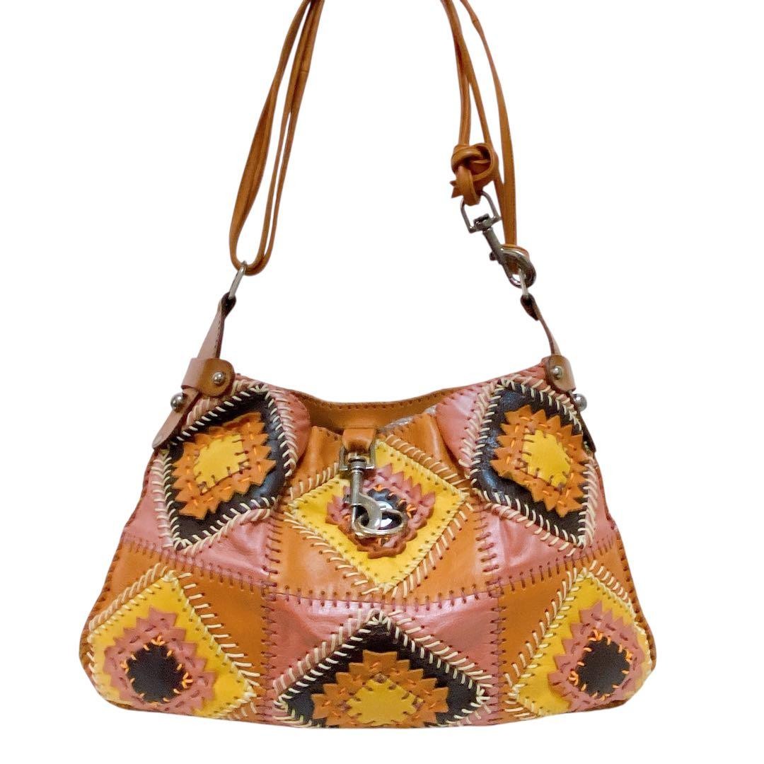 Jamin Puech Leather Patchwork One Shoulder Bag Br… - image 20