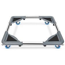 Mini carretilla con soporte para nevera con ruedas de bloqueo, base ajustable para electrodomésticos