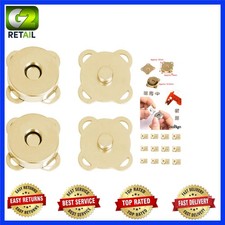 12 Sets Gold Magnetic Snaps 15mm   Sew-in Closures for Handbags  Crafts