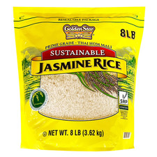 Golden Star Prime Grade Thai Hom Mali Sustainable Jasmine Rice, 8 lbs.