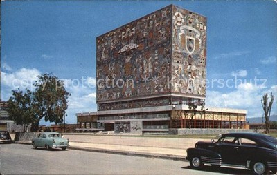 Mexico City Biblioteca Central con Mosaico Mural de Juan O Gorman