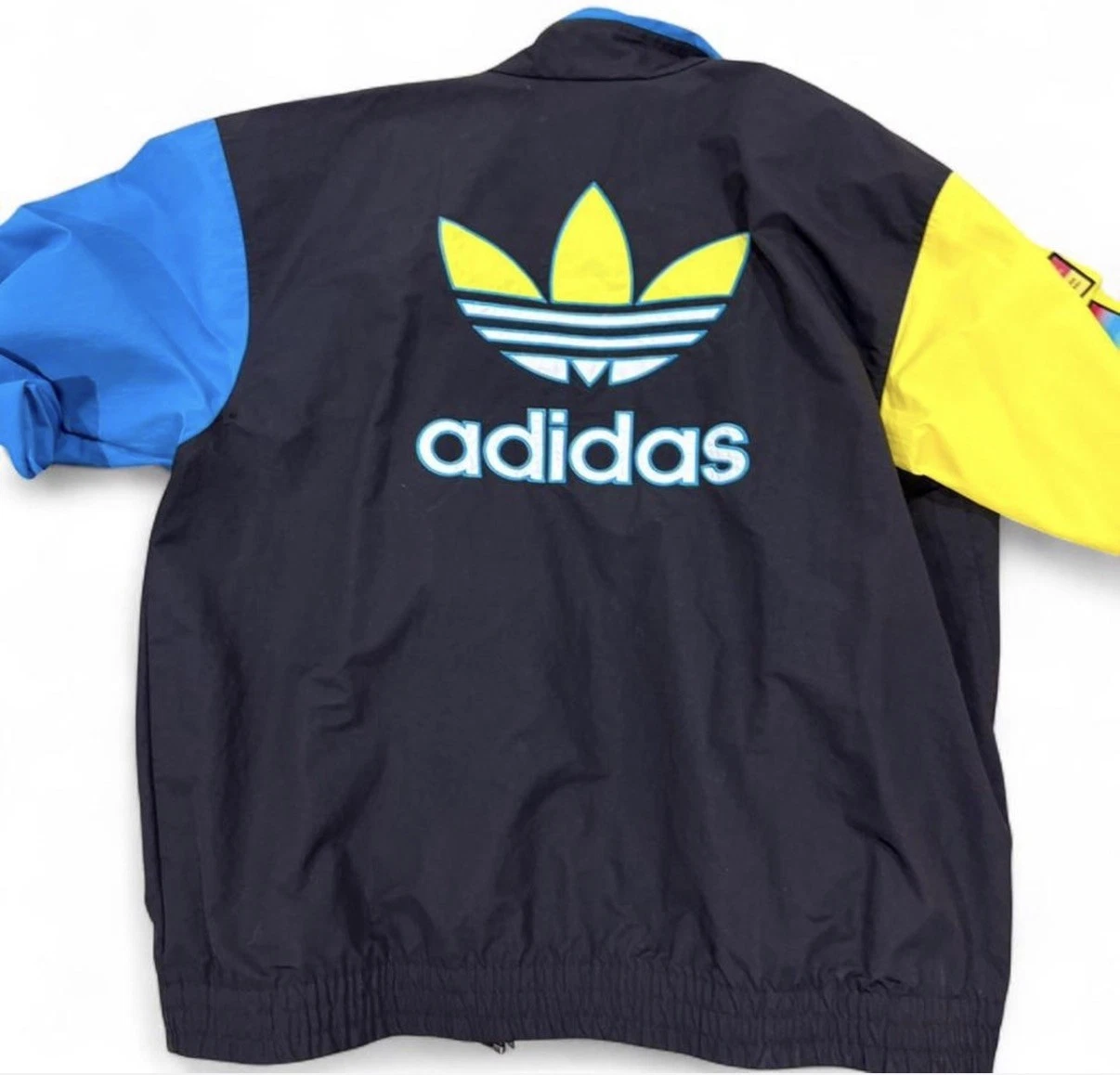 Adidas Jacket Mens Large Black Originals Windbreaker Trefoil Shadow Colourblock