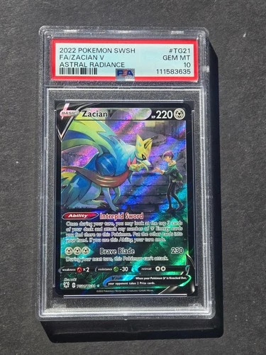 PSA 10 ZACIAN V TG21/TG30 - ASTRAL RADIANCE TRAINER GALLERY HOLO - GEM MINT
