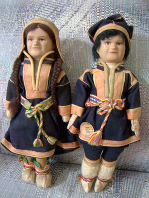Martta Lappland 12'' vintage Sami doll pr by Martta Finland tagged dolls Kimport