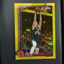 2056-26 Topps Chrome Update GRADEY DICK Yellow REFRACTOR SSP /275 RAPTORS 