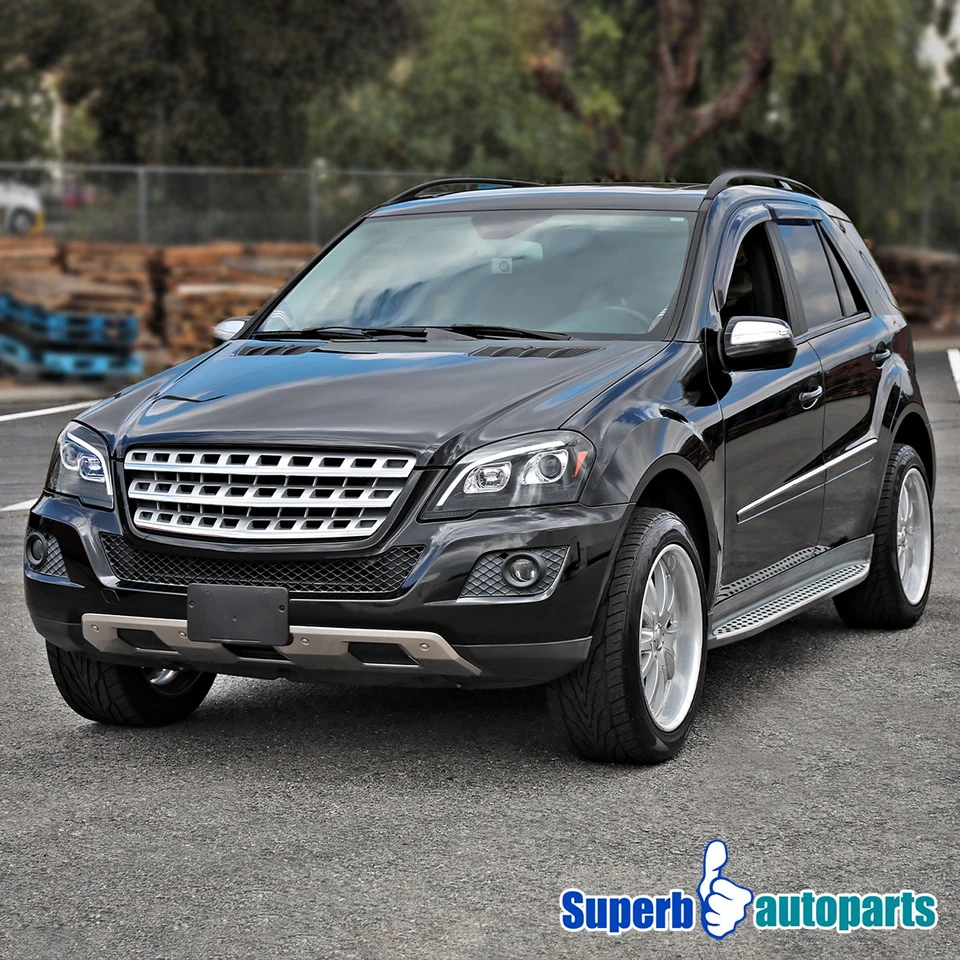 Fits 2009-2011 Benz W164 ML320 LED Seq Signal Shiny Black Projector Headlights Foto 3 de 4