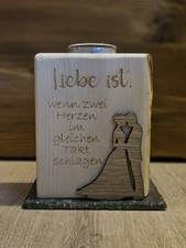 Handmade Zirben-Teelicht Hochzeit - Geschenkidee  von Loving Wood Design