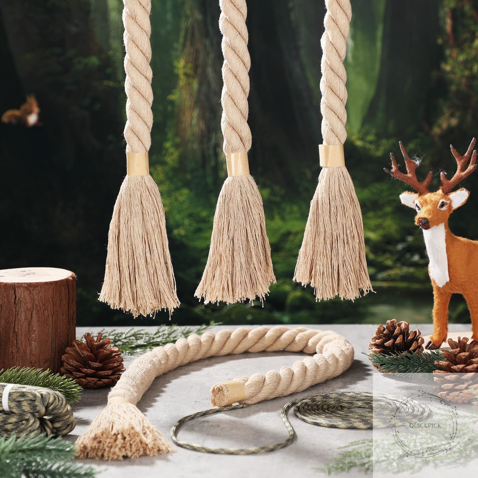 4 Pack Hemp Scrape Rope 30 Inch Deer Scent Rope for Deer Hunting Mock Scrape