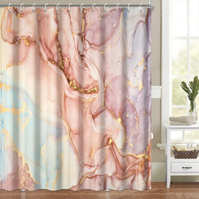 Pink Gold Marble Shower Curtain for Bathroom Modern Chic Abstract Luxury Bathroo