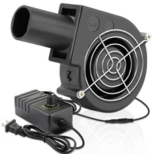 BBQ Blower Fan 97mm with 110V-240V AC Plug, 12V Variable Speed Centrifugal Fan f