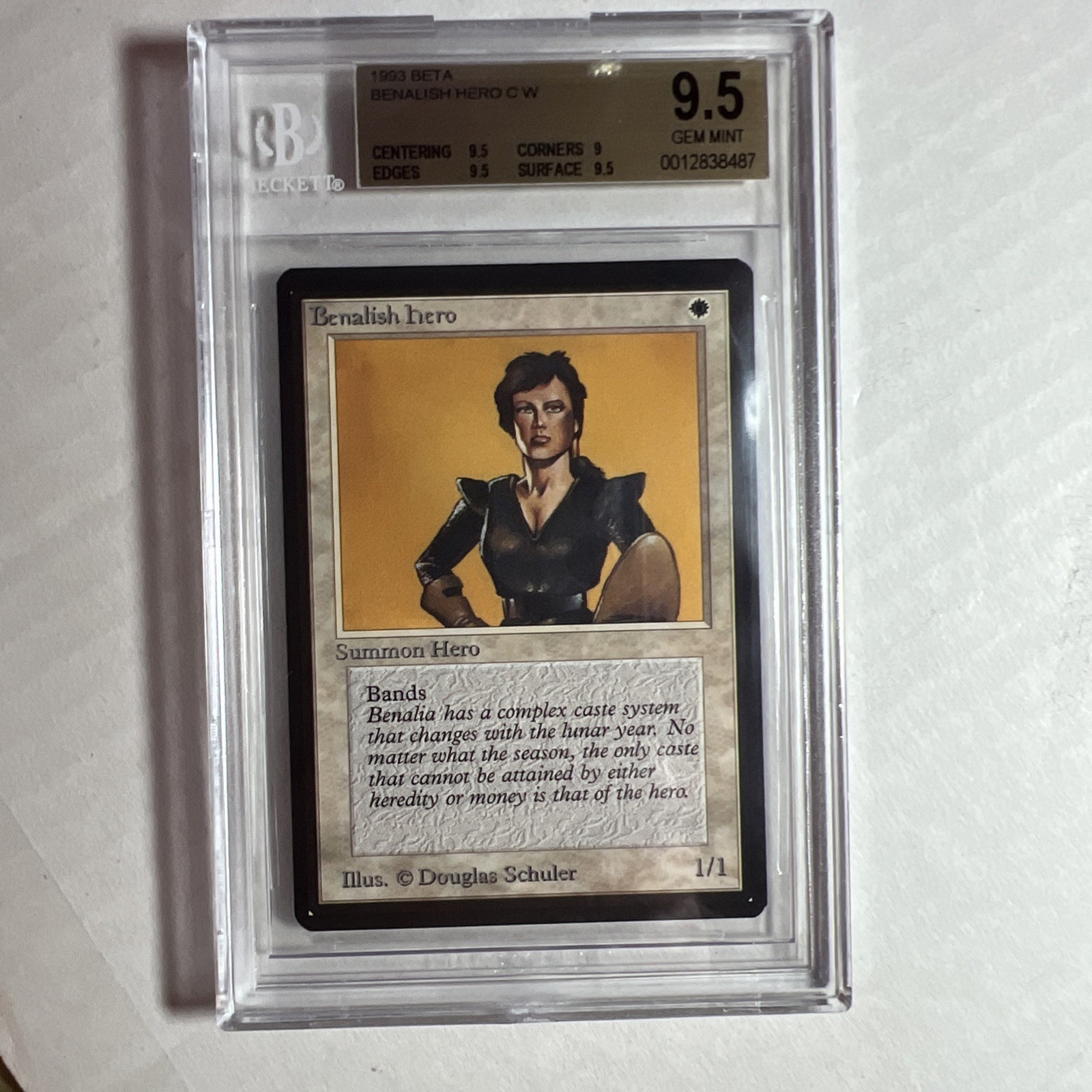 MTG Beta Benalish Hero BGS 9.5 GEM MINT (with sub grades) 1993