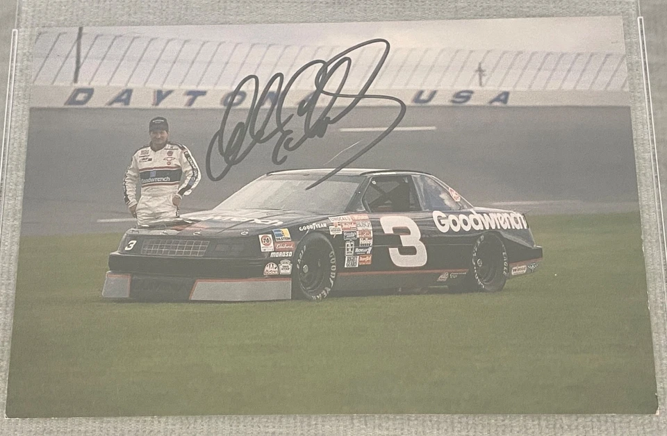 DALE EARNHARDT SR AUTOGRAPHED PRINT at Daytona 500 PSA/DNA CERTIFIED 1990 - Image 3 of 4