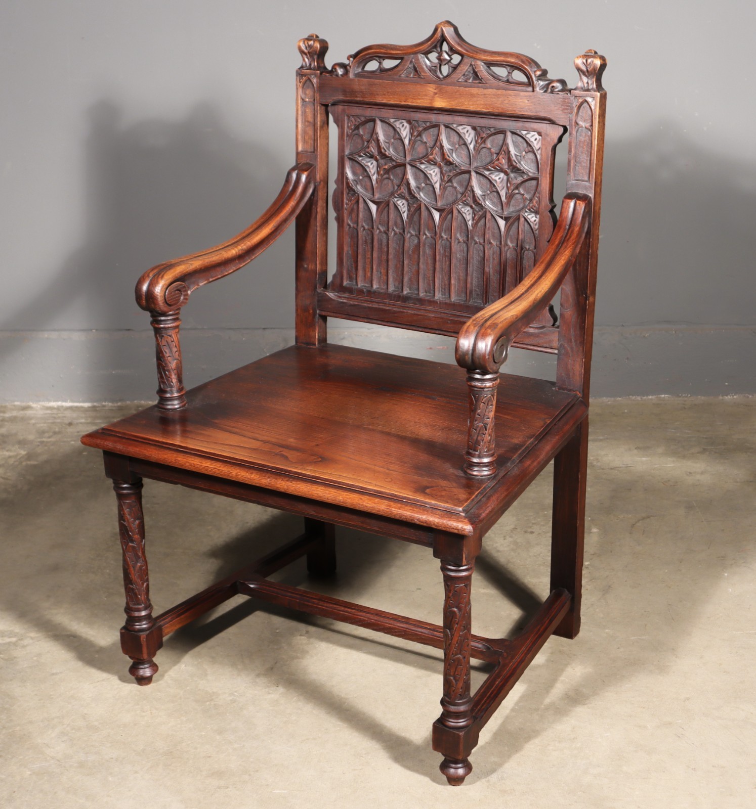 Carved Wood Desk Chair