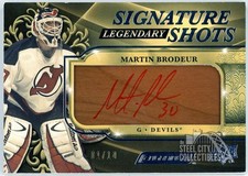 Martin Brodeur 2019-20 Upper Deck Engrained Legendary Stick Autograph Card 01/10