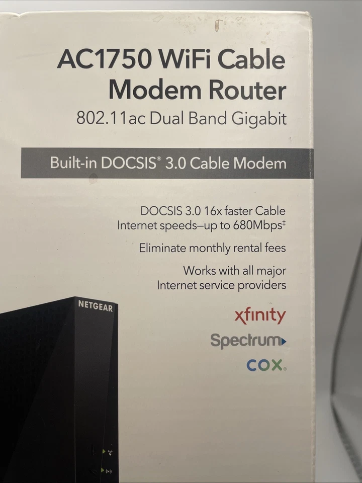 NETGEAR AC1750 WiFi Cable Modem Router (C6300) – Xfinity DOCSIS 3.0 Dual Band - Image 2 of 4