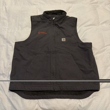 Carhartt loose fit XL Sherpa lined duck canvas work vest dark gray