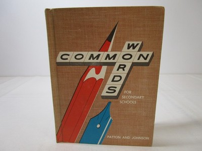 VTG 1958 Merrill Books - Common Words for Secondary Schools V.Good HC