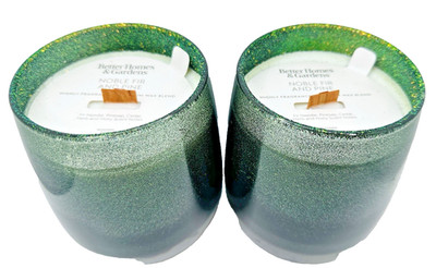 Better Homes & Gardens Noble Fir and Pine (Wooden) 1-Wick Candle 14.5 oz x2