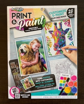 NIP ArtSkills Print And Paint Printable Canvas-Textured Paper 20 Inkjet Sheets
