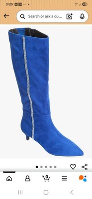 Comfortview Women's The Marianna Tall Calf Boot Blue Sueded Sapphire 11 Wide New