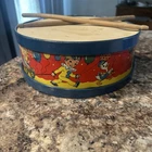 Vintage "Ohio Art" Tin Lithograph Large Toy Drum Circus Theme