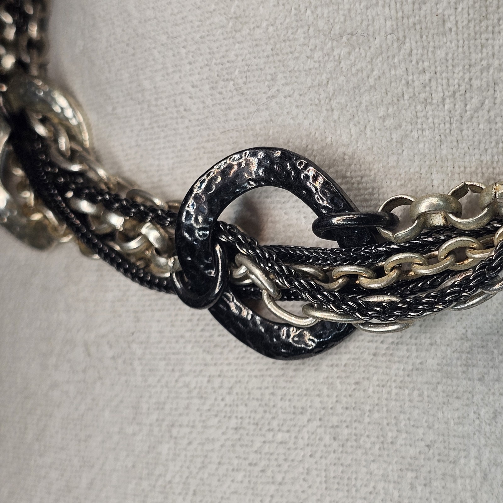 Chunky Statement Multi-strand Silver Black Chain … - image 5