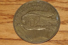 Replica of a 1933 Saint Gaudens Gold Double Eagle Replica Coin 3" Inch Not Real