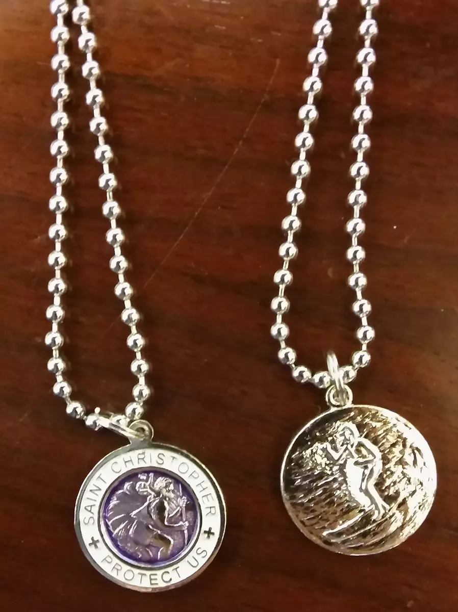 Beach Saint Small St. Christopher Necklace Medal Penny Size Surf
