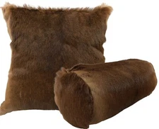 GENUINE IMPALA HIDE SKIN CUSHION PILLOW 18" x 18" or BOLSTER - so pretty - NEW