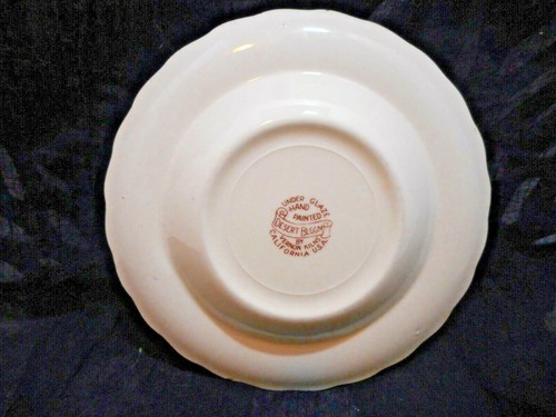 Vernon Kilns Desert Bloom 1950's China Coffee Cup Saucer Flower Scalloped Side - Picture 6 of 12