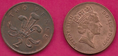 Welsh Crow GREAT BRITAIN 2 PENCE 1997 WELSH PLUMES AND CROW,ELIZABETH II CROWNE | eBay