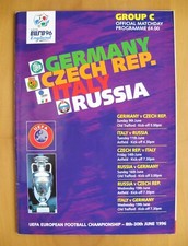 1996 Euro 96 Group C GERMANY CZECH REPUBLIC ITALY RUSSIA VG Condition Programme