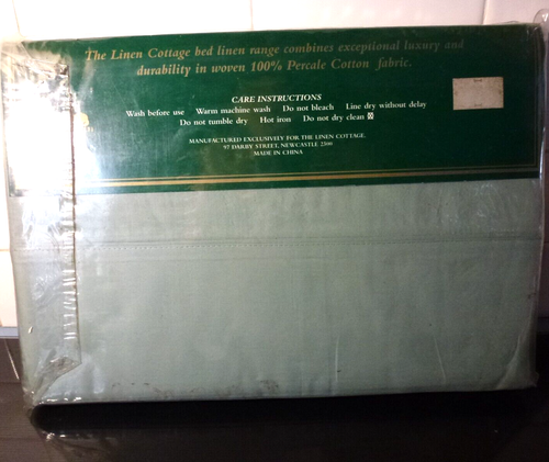 VintageThe Linen Cottage LUXURY Percale Cotton King Single Flat Sheet Set - Picture 5 of 7