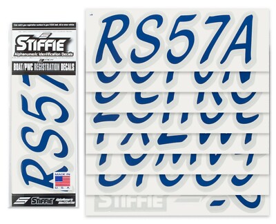 Stiffie Whipline Solid Boat Number Decal - WLS24 Black With Metallic Silver Registration Kit - View #5