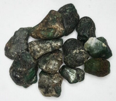 Untreated Natural Emerald Rough 12 Pcs Lot Loose Gemstone 422.12 Ct Opaque Gems